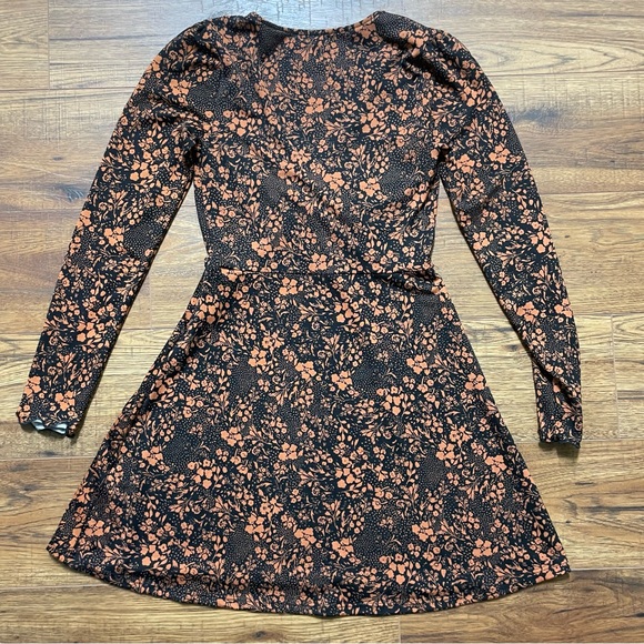 Altar’d State XS Extra Small Floral Black & Orange Dress Going Out Party - Picture 5 of 11